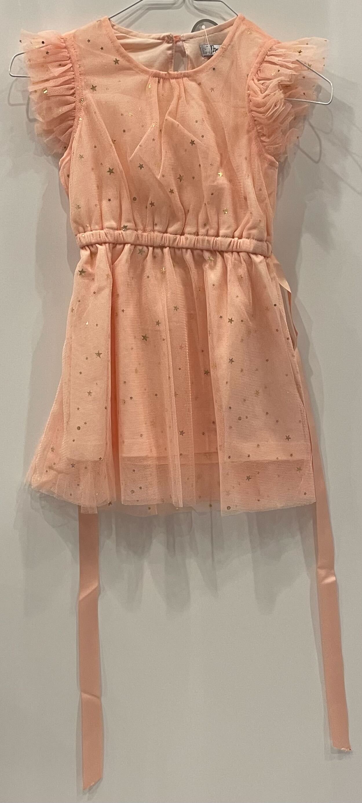 CORAL/GOLD STAR DRESS