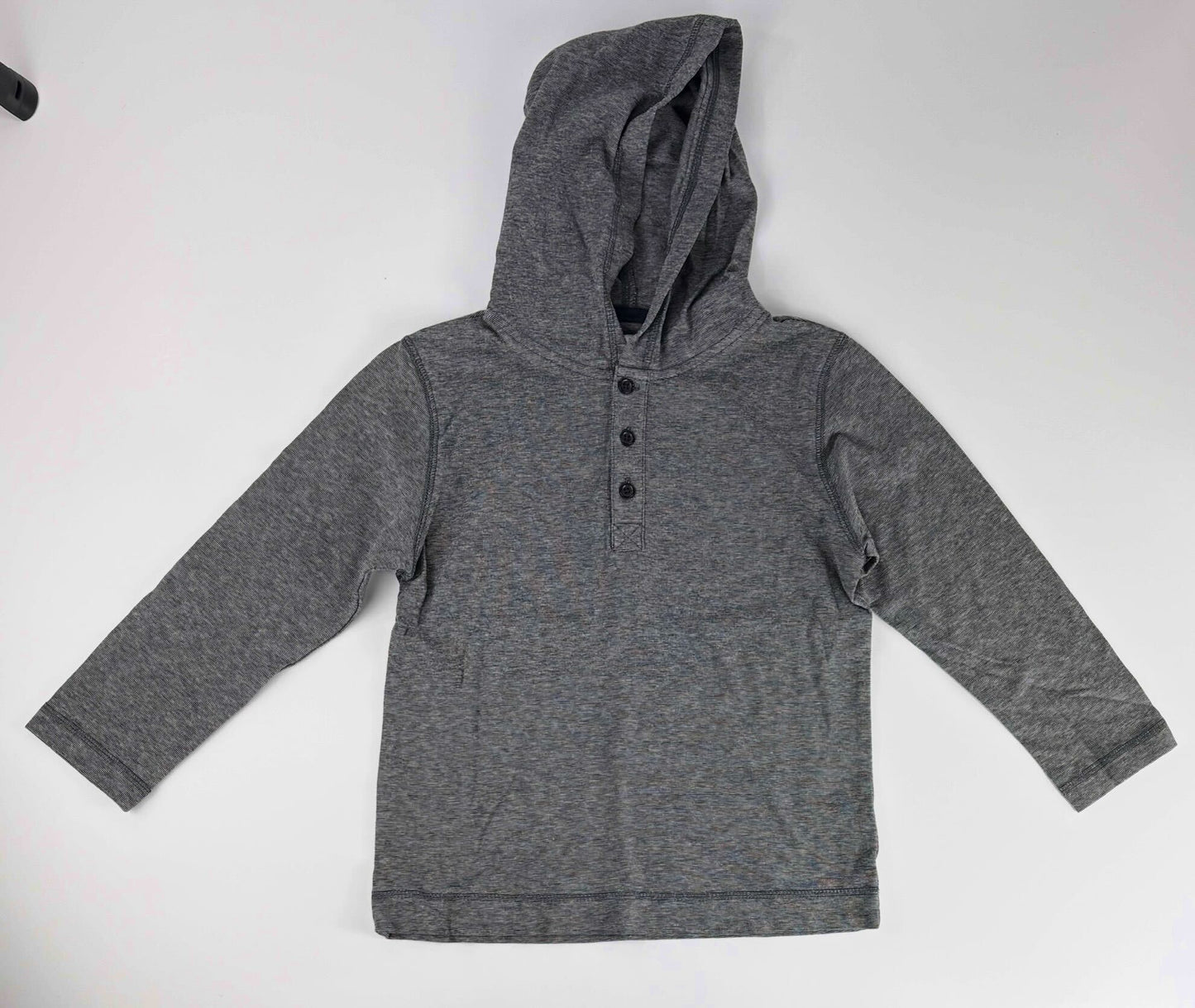 HOODED LONG SLEEVE GREY STRIPE