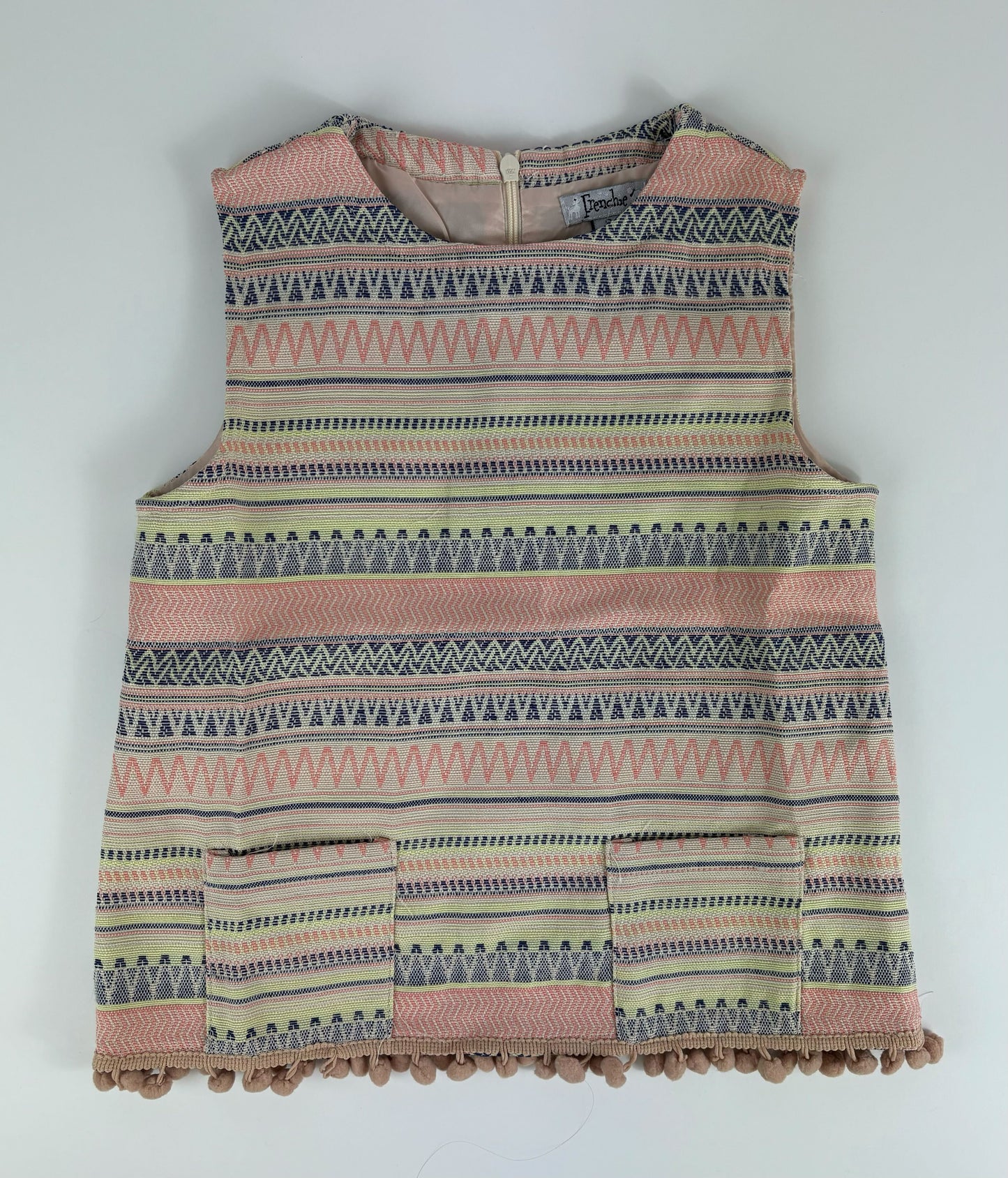 PINK NAVY LIME GREEN SOUTHWESTERN TOP
