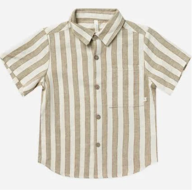 COLLARED SHORT SLEEVE SHIRT || AUTUMN STRIPE