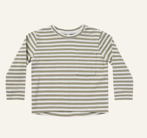 LONG SLEEVE SKATER TEE || FERN STRIPE