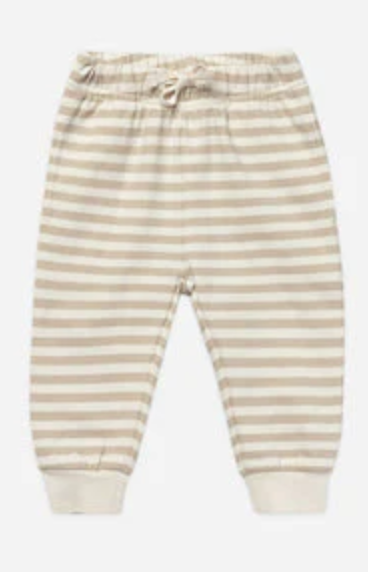 RELAXED FLEECE SWEATPANT || SAND STRIPE