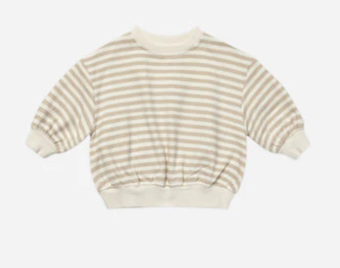 RELAXED FLEECE SWEATSHIRT || SAND STRIPE