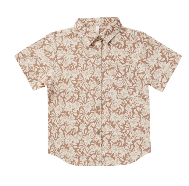 collared short sleeve shirt || plumeria
