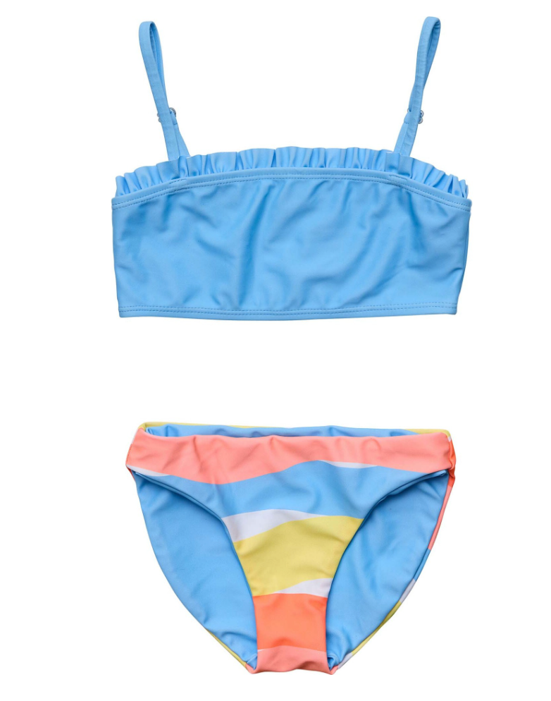 GOOD VIBES FRILLED BANDEAU BIKINI
