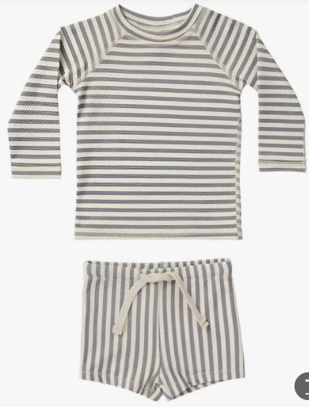 finn rashguard + short set || lagoon stripe