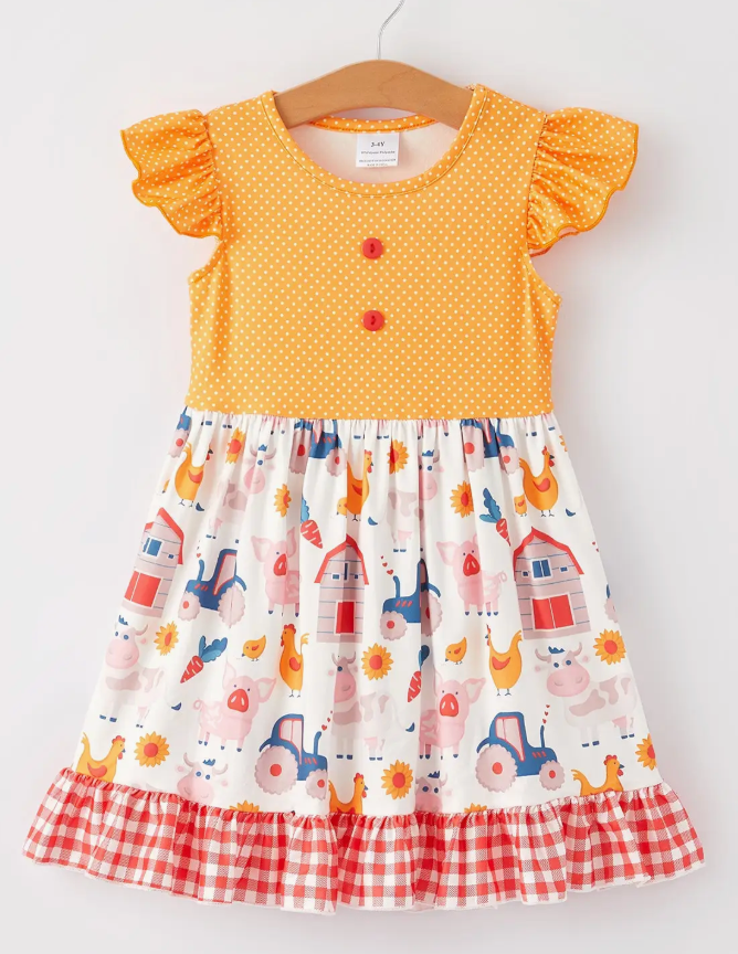Farm Ruffle Girls Dress