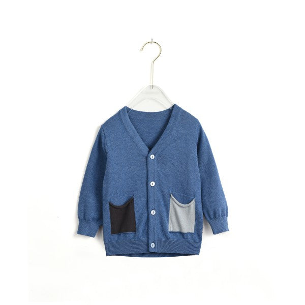 Contrasted Pockets Cardigan