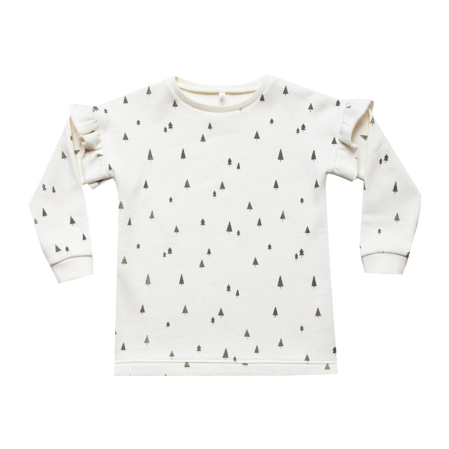 Trees Sweatshirt Dress || Ivory