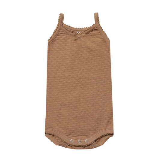 Pointelle Tank Onesie | Copper