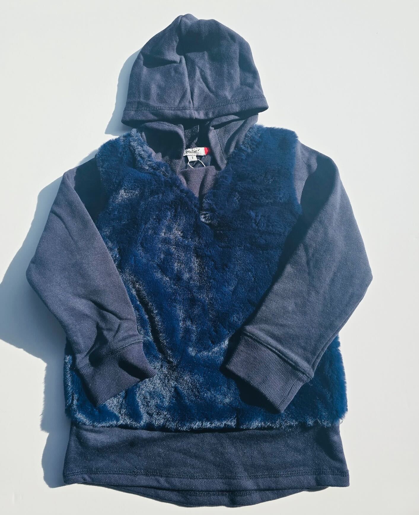 NAVY FUR HOODIE