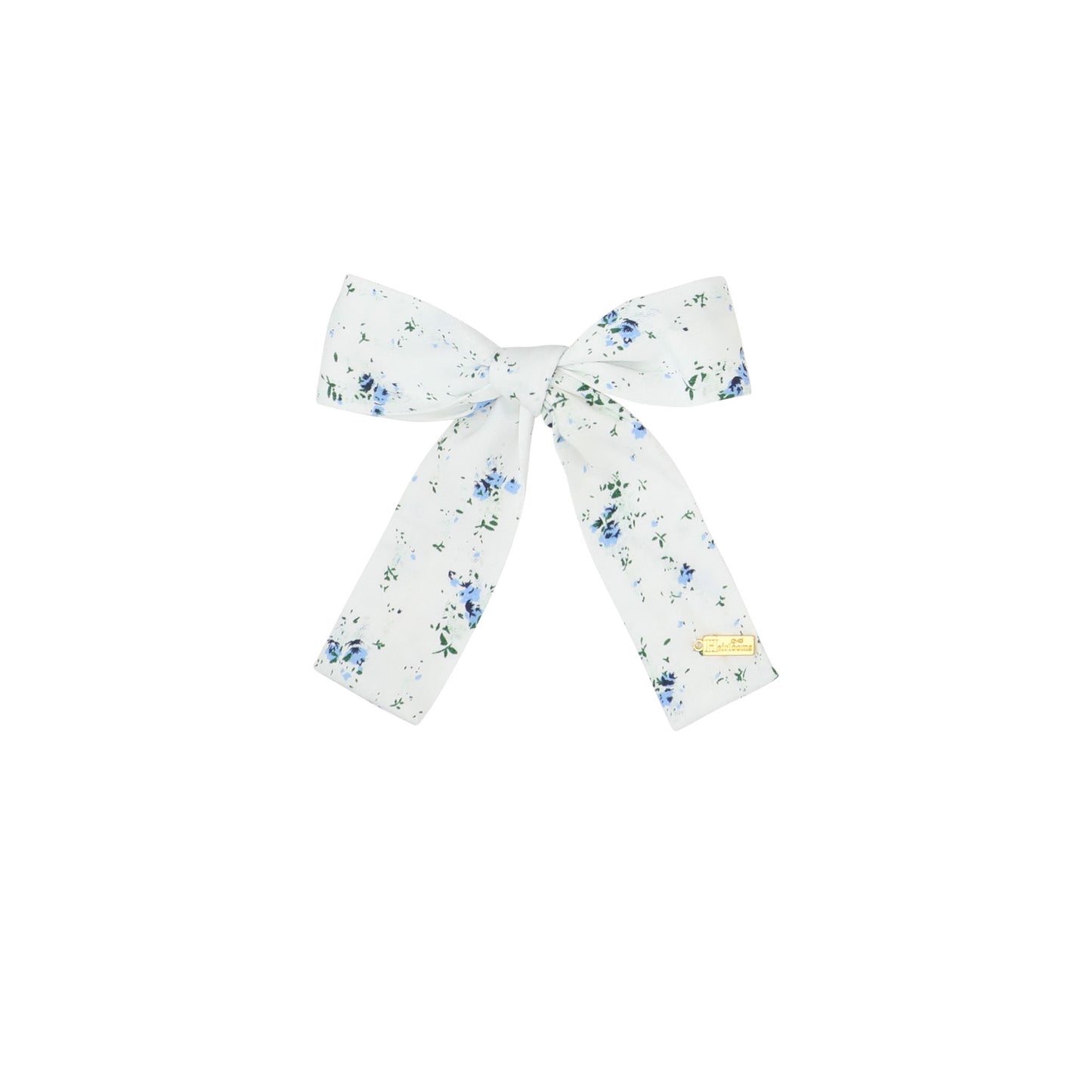 Denim Floral Medium Bow
