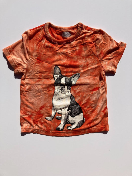 ORANGE TIE-DYE BULLDOG TEE