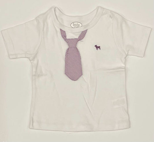 PURPLE STRIPED TIE TEE