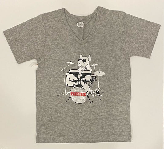 DRUMMER DOG TEE GREY