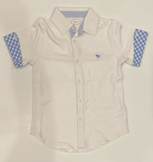 PLAID SHORT SLEEVE BUTTON DOWN