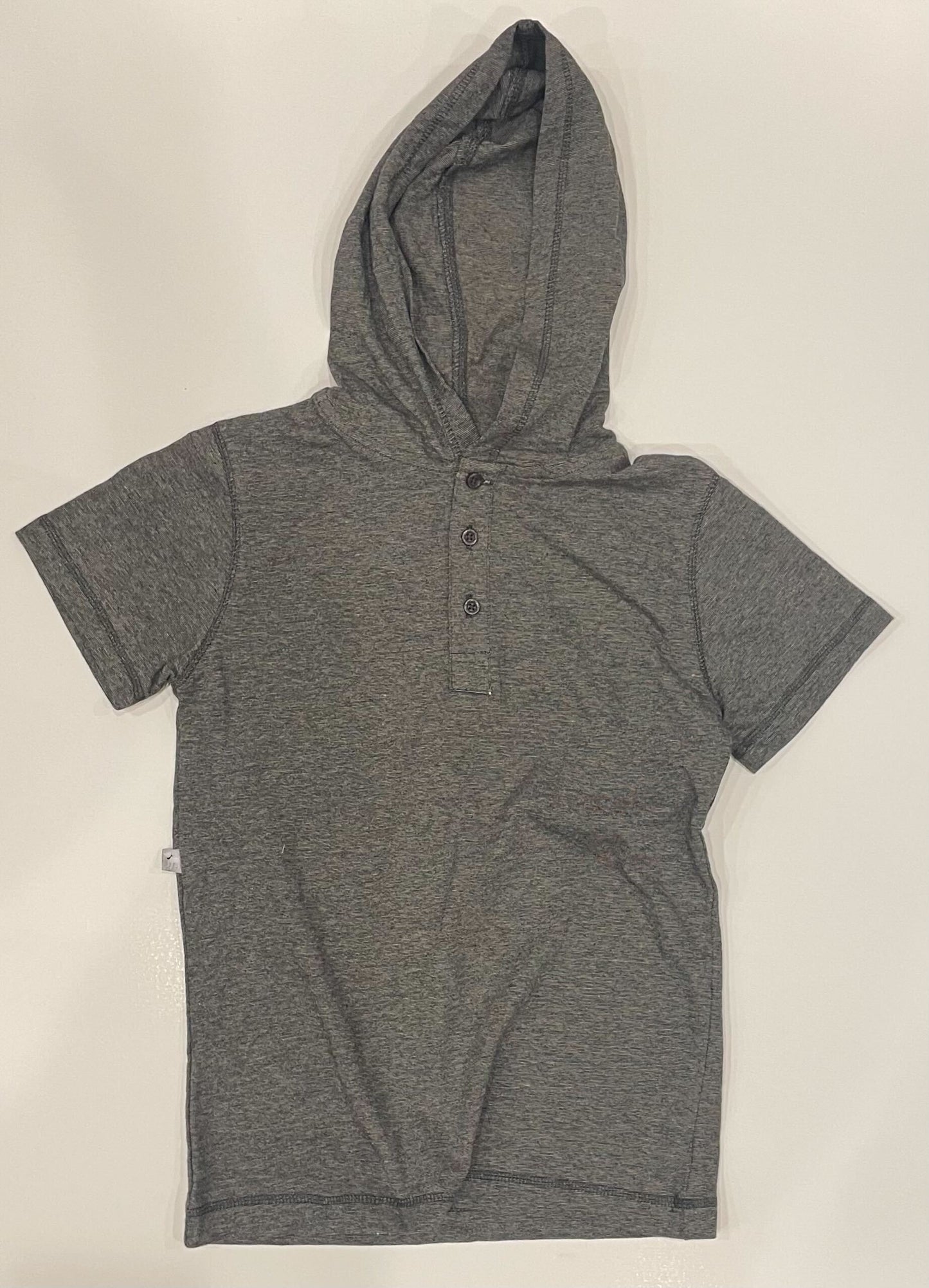 HOODED SHORT SLEEVE GREY STRIPE