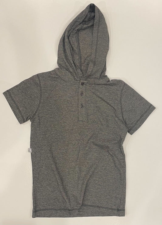 HOODED SHORT SLEEVE GREY STRIPE