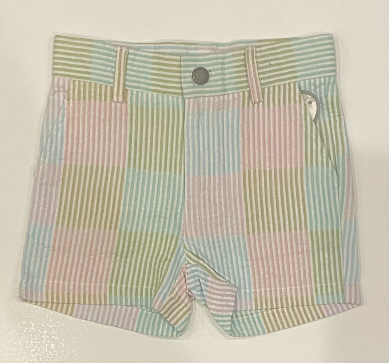 PINK GREEN BLUE PASTEL MULTI-COLOR SHORTS