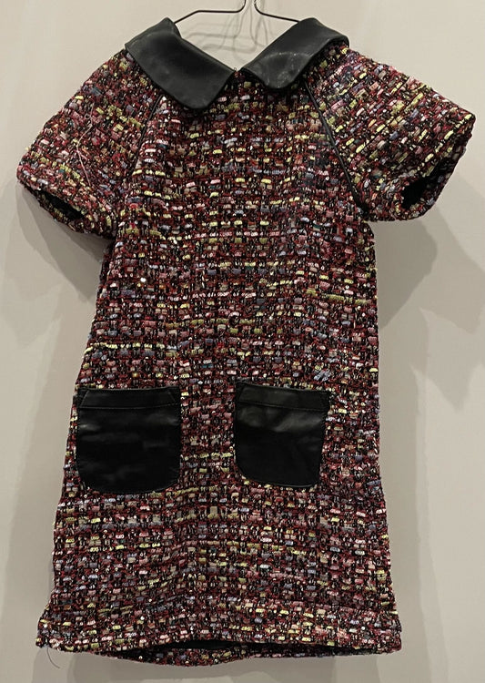 MULTI COLORED LEATHER POCKET DRESS