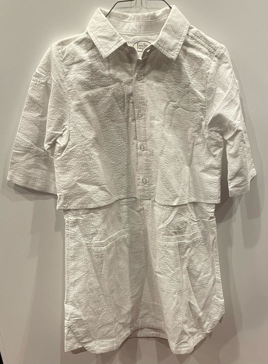WHITE CHECK BUTTON UP DRESS