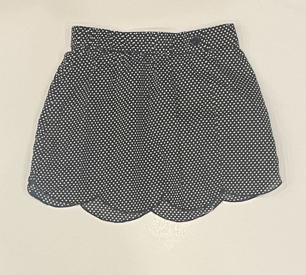 AMANDA SKIRT BLACK WITH WHITE POLKA DOTS