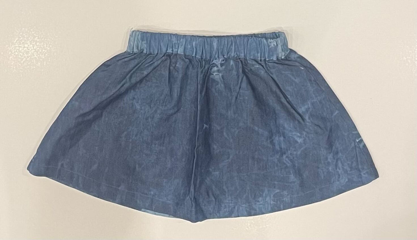 NAVY TIE-DYE SKIRT