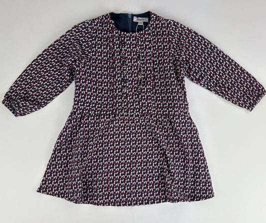 WHITE MAROON NAVY GEOMETRIC DRESS BUTTONS