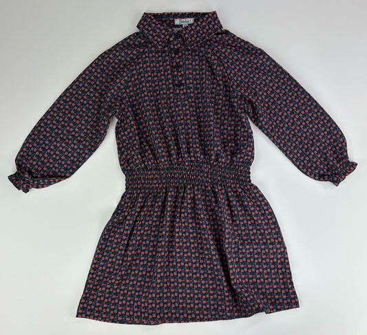 ORANGE NAVY BLACK GEOMETRIC DRESS BUTTONS