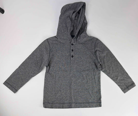 HOODED LONG SLEEVE GREY STRIPE
