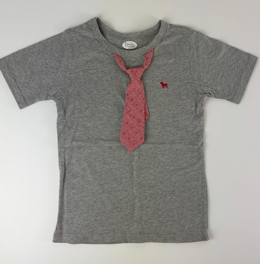 GREY GAVIN TEE WITH RED TIE