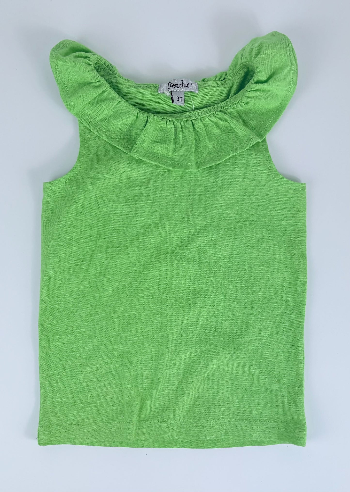 LIME RUFFLED NECK TANK