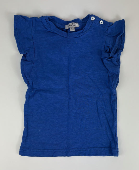 DARK BLUE FLUTTER TEE