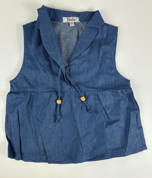 BLUE TOP W/ BEADED STRING