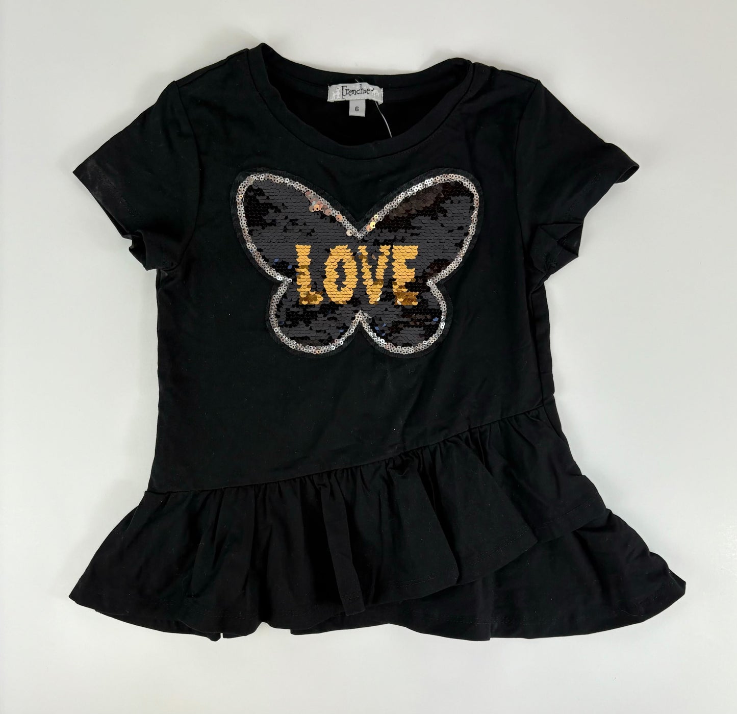 BLACK BUTTERFLY "LOVE" TOP
