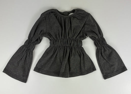 LONG SLEEVE GRAY TOP W/ CINCHED WAIST