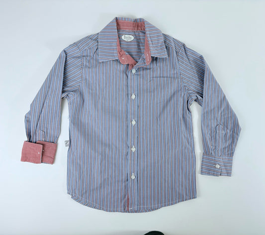 RED WHITE AND BLUE STRIPE BUTTON DOWN