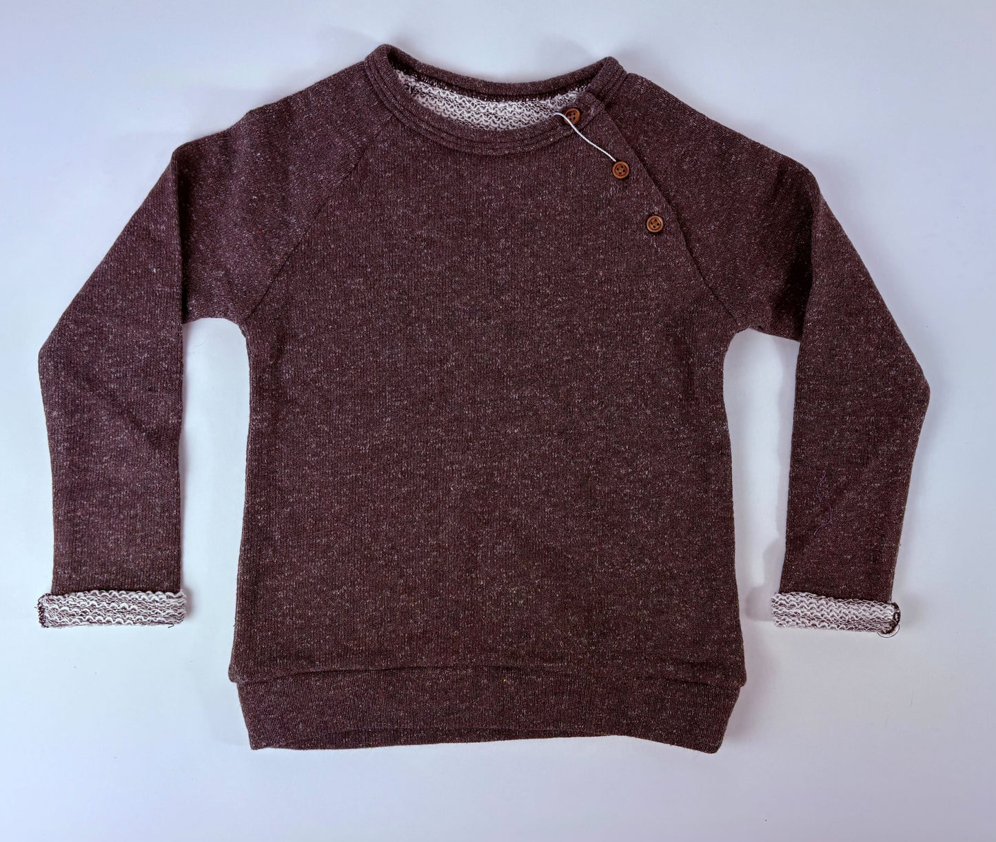 3-BUTTON LEXI BROWN SWEATSHIRT