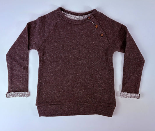3-BUTTON LEXI BROWN SWEATSHIRT