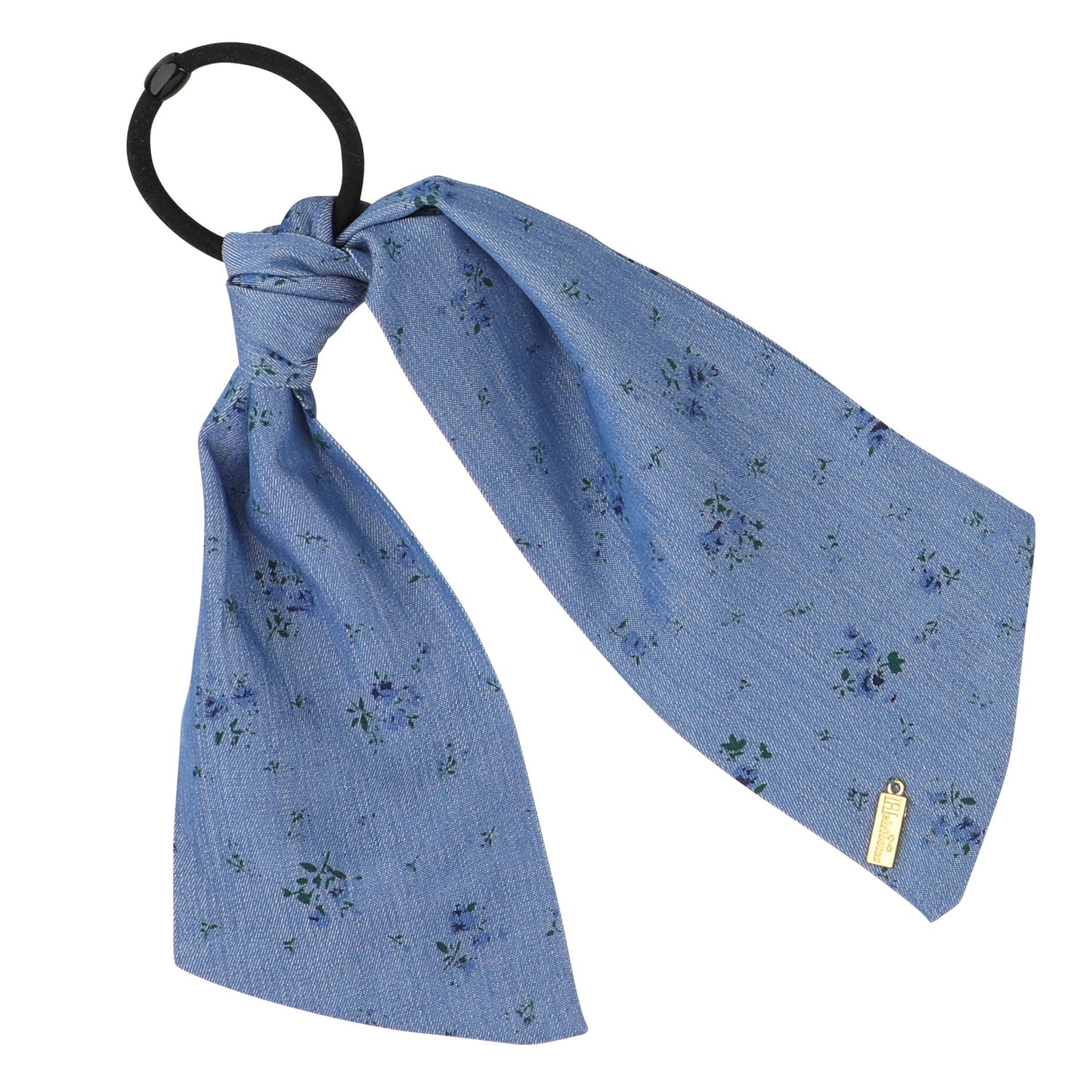 Denim Floral Pony Holder