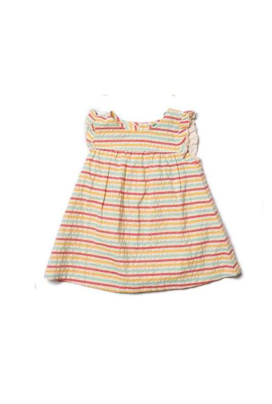 Corn Silk Seersucker Frill Dress