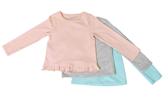 Girls 3 Pack Long Sleeve Tees
