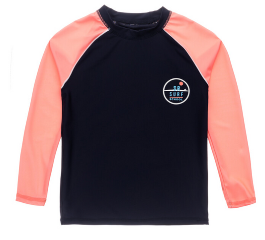 SURF SCHOOL NAVY CORAL LS RASH TOP