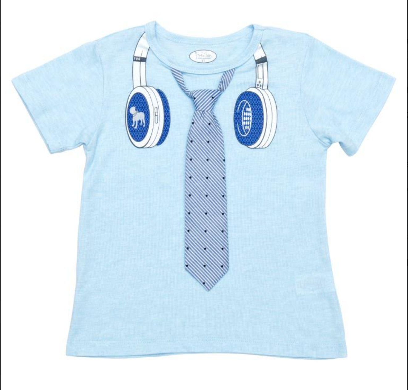 headphone tee blue