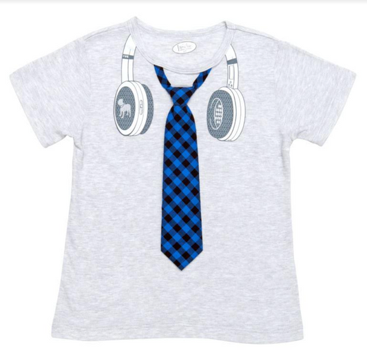 headphone tee light grey