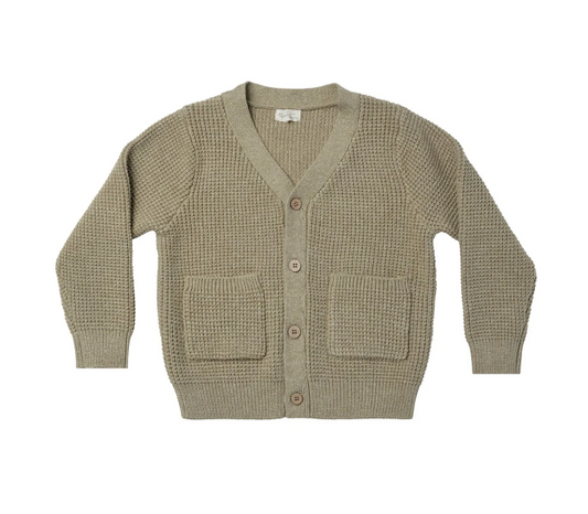 BOYS CARDIGAN | HEATHERED FERN