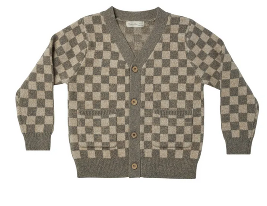 BOYS CARDIGAN | HEATHERED CHECK