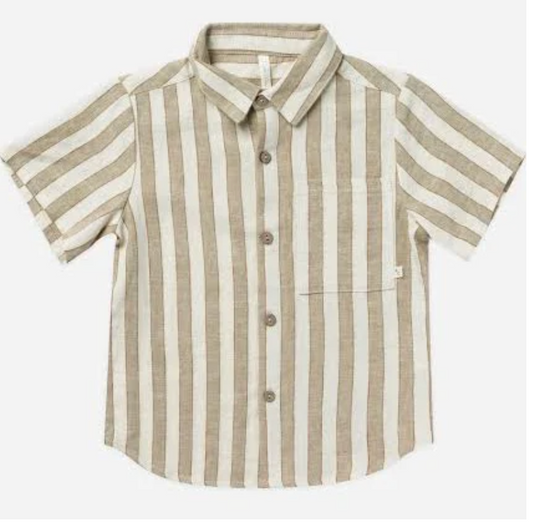 COLLARED SHORT SLEEVE SHIRT || AUTUMN STRIPE