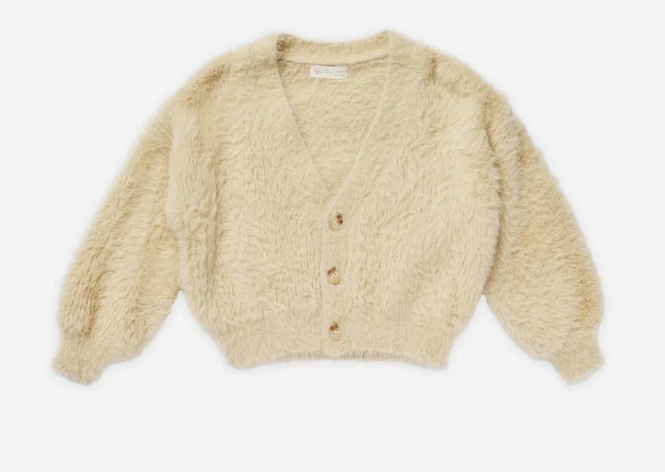 BOXY CROP CARDIGAN || CHAMPAGNE
