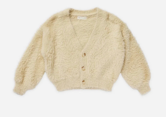 BOXY CROP CARDIGAN || CHAMPAGNE